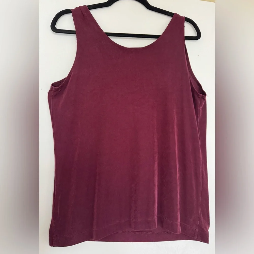 Chicos Travelers dark burgundy sleeveless tank top size 2 - Picture 3 of 3